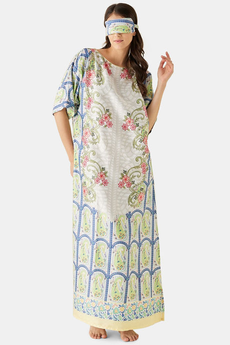 The Kaftan Company Satin Full Length Nightdress - White — image 6