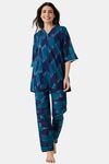 The Kaftan Company Cotton Loungewear Set - Blue — thumbnail 1