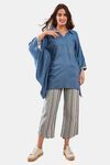 The Kaftan Company Viscose Pyjama Set - Blue — thumbnail 1