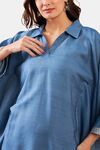 The Kaftan Company Viscose Pyjama Set - Blue — thumbnail 5