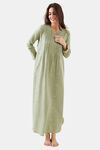The Kaftan Company Cotton Nightdress - Green — thumbnail 1
