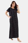 The Kaftan Company Viscose Nightdress - Black — thumbnail 2