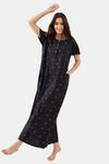 The Kaftan Company Viscose Nightdress - Black — thumbnail 4