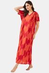 The Kaftan Company Cotton Nightdress - Orange — thumbnail 2