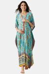 The Kaftan Company Viscose Loungewear Dress - Blue — thumbnail 1