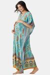 The Kaftan Company Viscose Loungewear Dress - Blue — thumbnail 2
