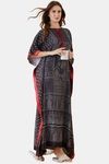 The Kaftan Company Rayon Loungewear Dress - Black — thumbnail 4