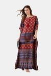 The Kaftan Company Rayon Loungewear Dress - Maroon — thumbnail 4