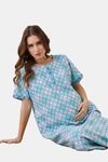 The Kaftan Company Cotton Full Length Nightdress - Blue — thumbnail 5