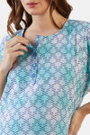 The Kaftan Company Cotton Full Length Nightdress - Blue — thumbnail 7