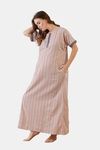 The Kaftan Company Cotton Full Length Nightdress - Off White — thumbnail 2