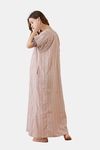 The Kaftan Company Cotton Full Length Nightdress - Off White — thumbnail 3