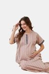 The Kaftan Company Cotton Full Length Nightdress - Off White — thumbnail 4