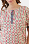 The Kaftan Company Cotton Full Length Nightdress - Off White — thumbnail 5