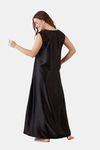 The Kaftan Company Satin Full Length Nightdress - Black — thumbnail 2