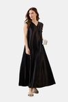 The Kaftan Company Satin Full Length Nightdress - Black — thumbnail 4