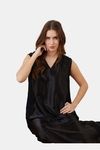 The Kaftan Company Satin Full Length Nightdress - Black — thumbnail 5