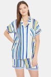 The Kaftan Company Rayon Loungewear Dress - Blue — thumbnail 1