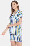 The Kaftan Company Rayon Loungewear Dress - Blue — thumbnail 3