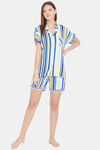The Kaftan Company Rayon Loungewear Dress - Blue — thumbnail 4