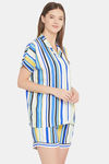 The Kaftan Company Rayon Loungewear Dress - Blue — thumbnail 5