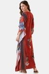 The Kaftan Company Polyester Loungewear Dress - Maroon — thumbnail 2