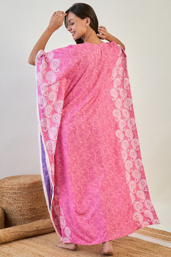 The Kaftan Company Pink Paisley Loungewear Kaftan - Pink — image 3