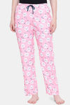 Kanvin Relaxed Fit Cotton Ankle Length Sleep Pyjama - Pink — thumbnail 1