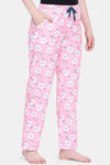 Kanvin Relaxed Fit Cotton Ankle Length Sleep Pyjama - Pink — thumbnail 2