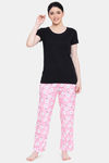 Kanvin Relaxed Fit Cotton Ankle Length Sleep Pyjama - Pink — thumbnail 5