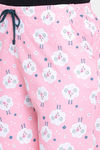 Kanvin Relaxed Fit Cotton Ankle Length Sleep Pyjama - Pink — thumbnail 6