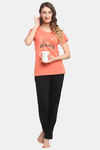 Kanvin Modal Pyjama Set - Orange — thumbnail 4