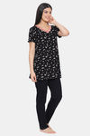 Kanvin Cotton Pyjama Set - Black — thumbnail 2