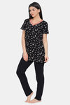 Kanvin Cotton Pyjama Set - Black — thumbnail 3