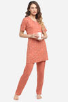 Kanvin Modal Pyjama Set - Coral — thumbnail 4
