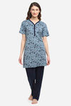 Kanvin Modal Pyjama Set - Blue — thumbnail 1