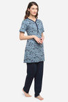 Kanvin Modal Pyjama Set - Blue — thumbnail 2