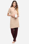 Kanvin Modal Pyjama Set - Camel — thumbnail 4