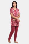 Kanvin Modal Pyjama Set - Maroon — thumbnail 2
