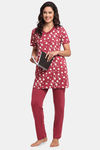 Kanvin Modal Pyjama Set - Maroon — thumbnail 4