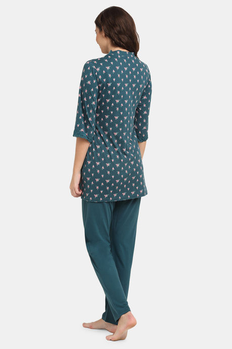 Kanvin Modal Nightwear + Robe - Teal — image 3