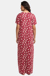 Kanvin Cotton Full Length Nighty - Maroon — thumbnail 3