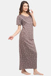Kanvin Modal Full Length Nighty - Grey — thumbnail 2