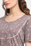 Kanvin Modal Full Length Nighty - Grey — thumbnail 5