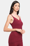 Kanvin Thermal Polyester Cotton Top - Maroon — thumbnail 2