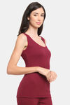 Kanvin Thermal Polyester Cotton Top - Maroon — thumbnail 2