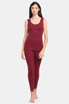 Kanvin Thermal Polyester Cotton Top - Maroon — thumbnail 4