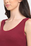 Kanvin Thermal Polyester Cotton Top - Maroon — thumbnail 5