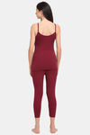 Kanvin Thermal Polyester Cotton Pyjama Set - Maroon — thumbnail 3