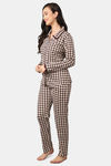 Kanvin Cotton Blend Pyjama Set - Brown — thumbnail 3